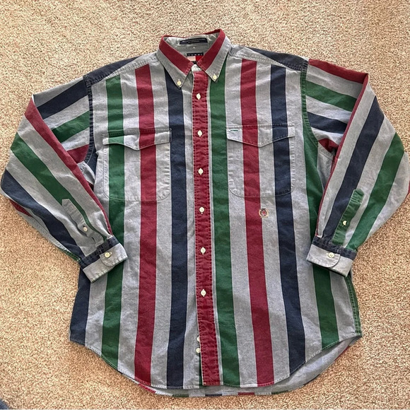 Tommy Hilfiger Other - Vintage Tommy Hilfiger Multicolored Button-Down Long Sleeve 100% Cotton